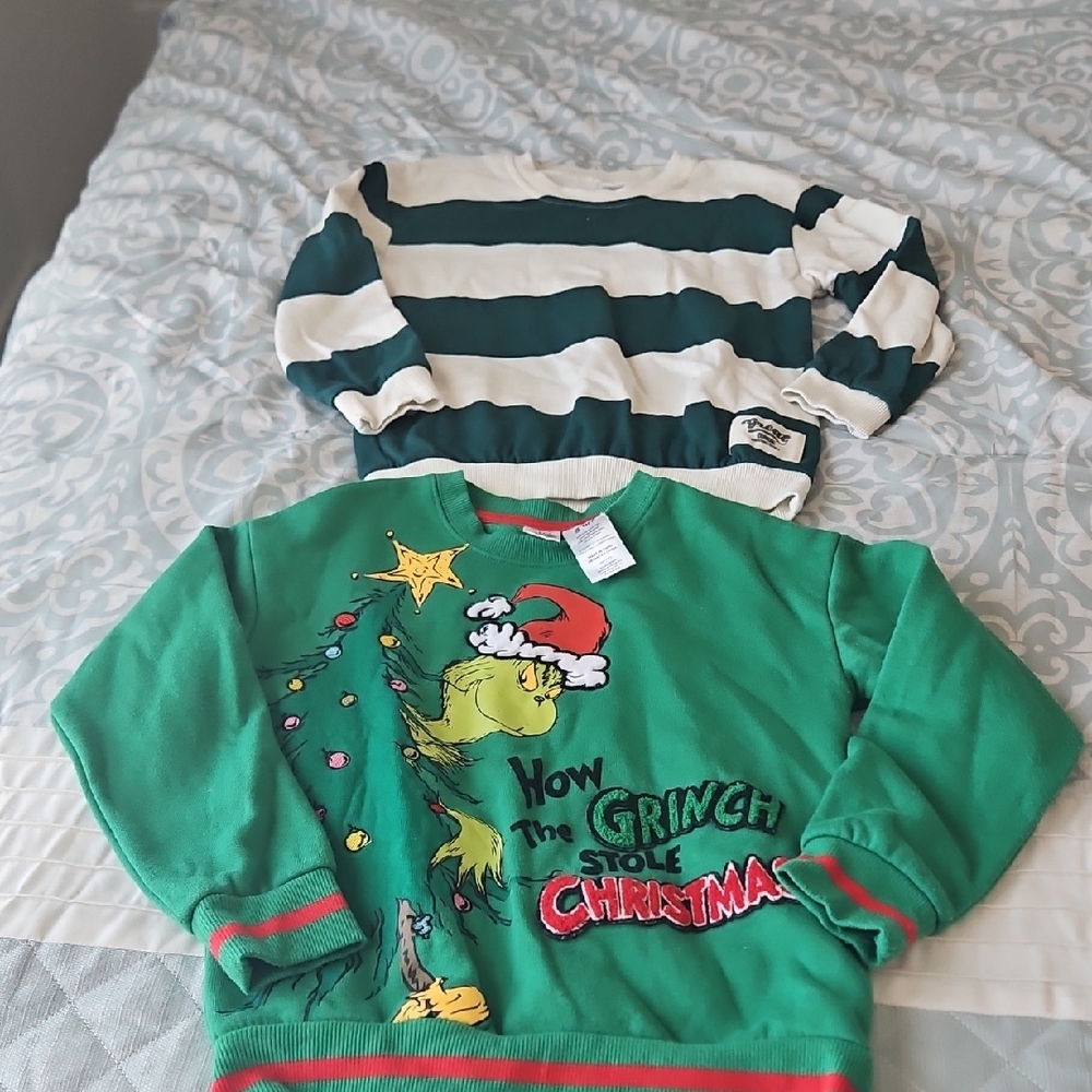 Green Grinch Christmas Kids Sweater